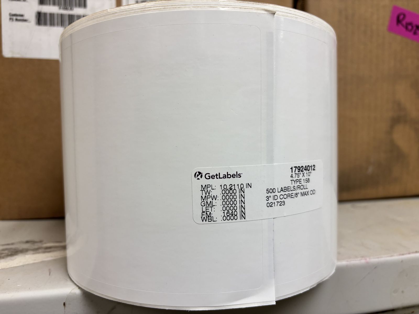 Size 4.75 x 10 labels