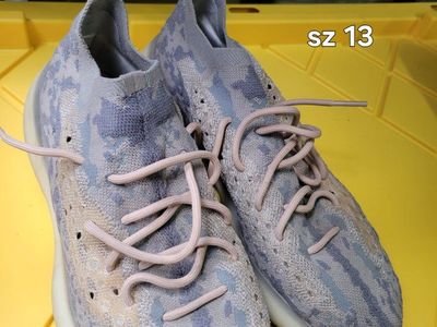 Yeezy Boost Size 13 Sneakers -Olive/ Tan Camo Pattern, Tan Laces