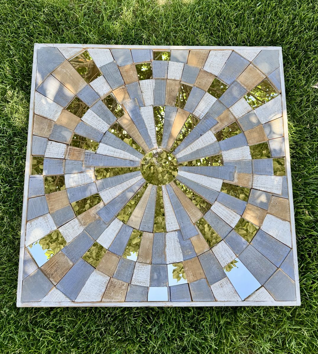 Large Sunburst Mirror w/ Solid Wood