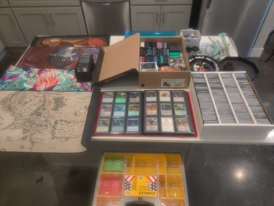 Magic the Gathering MTG Card Collection Lot - Binder, Boxes, Sleeves & Playmats