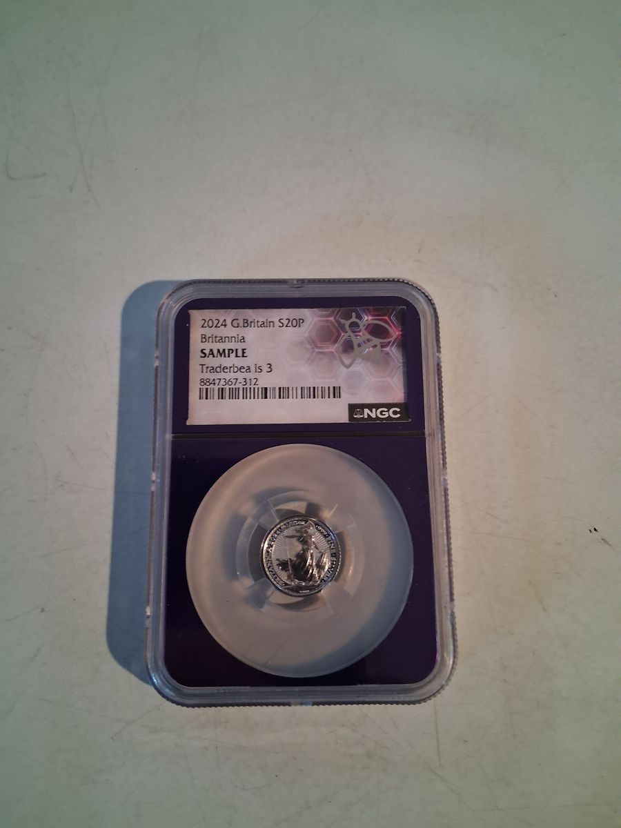 2024 Great Britain Britannia 20P Silver Coin NGC Sample Slab