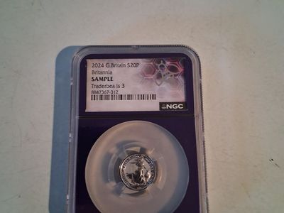 2024 Great Britain Britannia 20P Silver Coin NGC Sample Slab