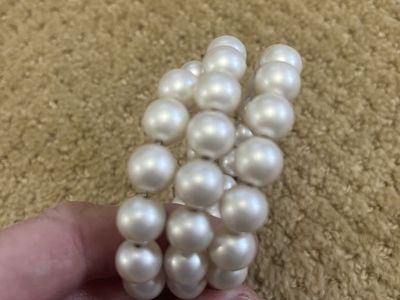Vintage - Faux Pearl Curled Wire Bracelet - 1950's
