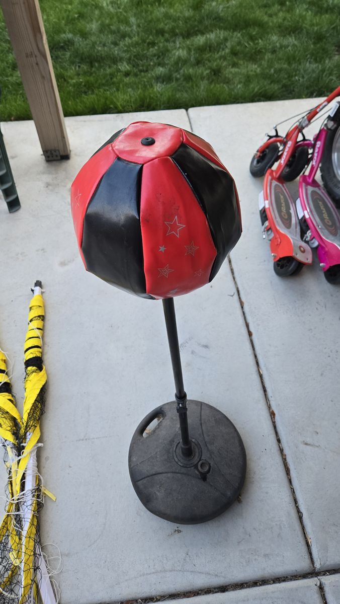 Red & Black Freestanding Punching Bag for Kids - Boxing Training Toy
