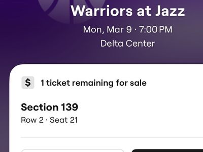 Jazz warriors 1 ticket row 2 March 9