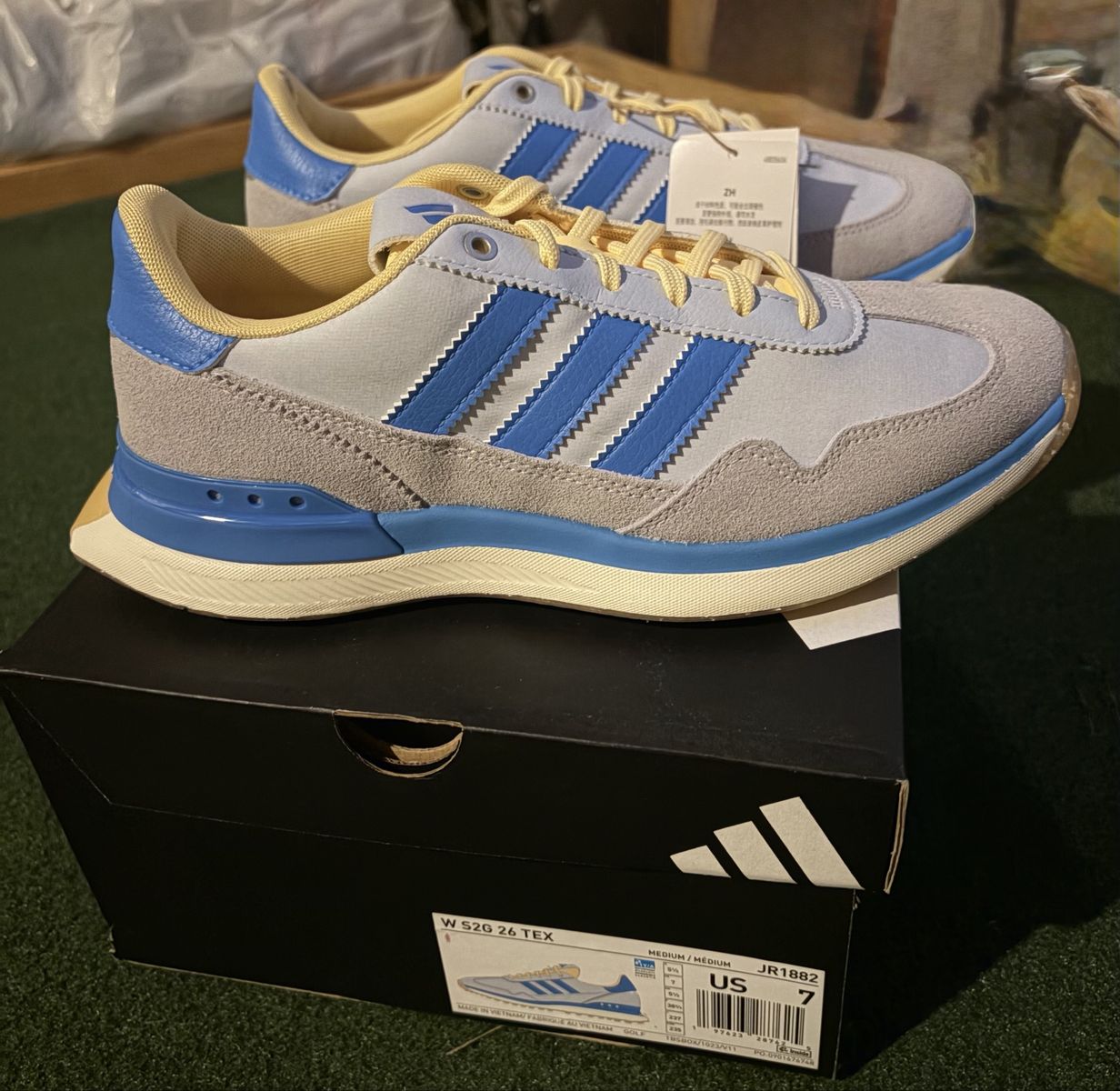 Adidas W 520 26 TEX Blue/Grey/Yellow Women's Sneakers US Size 7 Casual Shoes