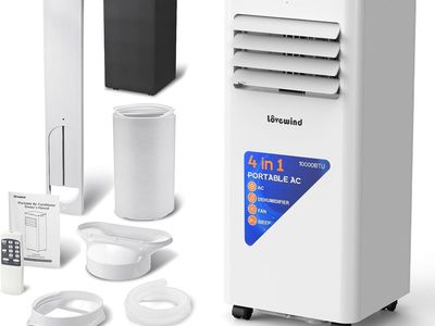 NEW 10000 BTU Portable Air Conditioner, 450 Sq.Ft Cooling, 4-in-1 Portable AC Unit with Dehumidifier, Fan, Sleep Mode