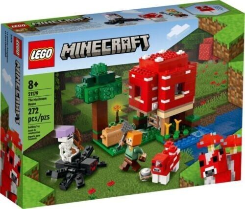 USED LEGO Minecraft The Mushroom House (21179) Building Toy Set - 272 Pieces, Missing Instructions