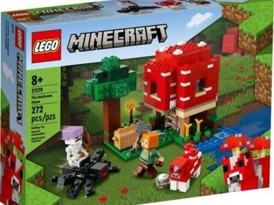 USED LEGO Minecraft The Mushroom House (21179) Building Toy Set - 272 Pieces, Missing Instructions