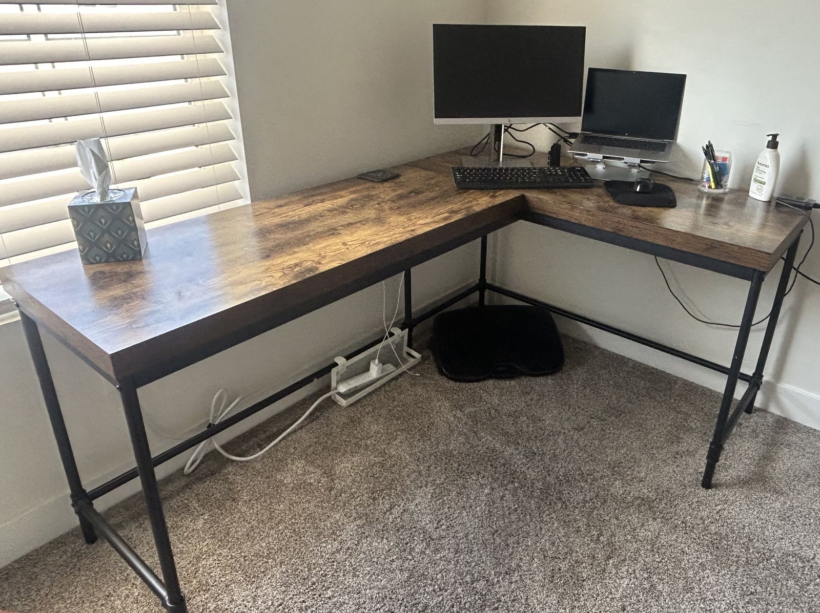 L-Shaped Wood Desk