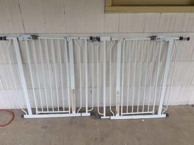 Two Regalo White Metal Safety Baby and Pet Gate with Extensions