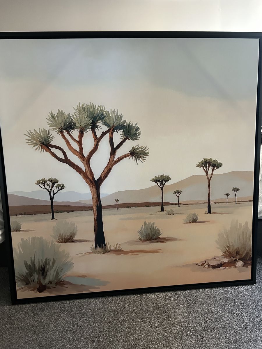 Desert canvas print with floating black frame
