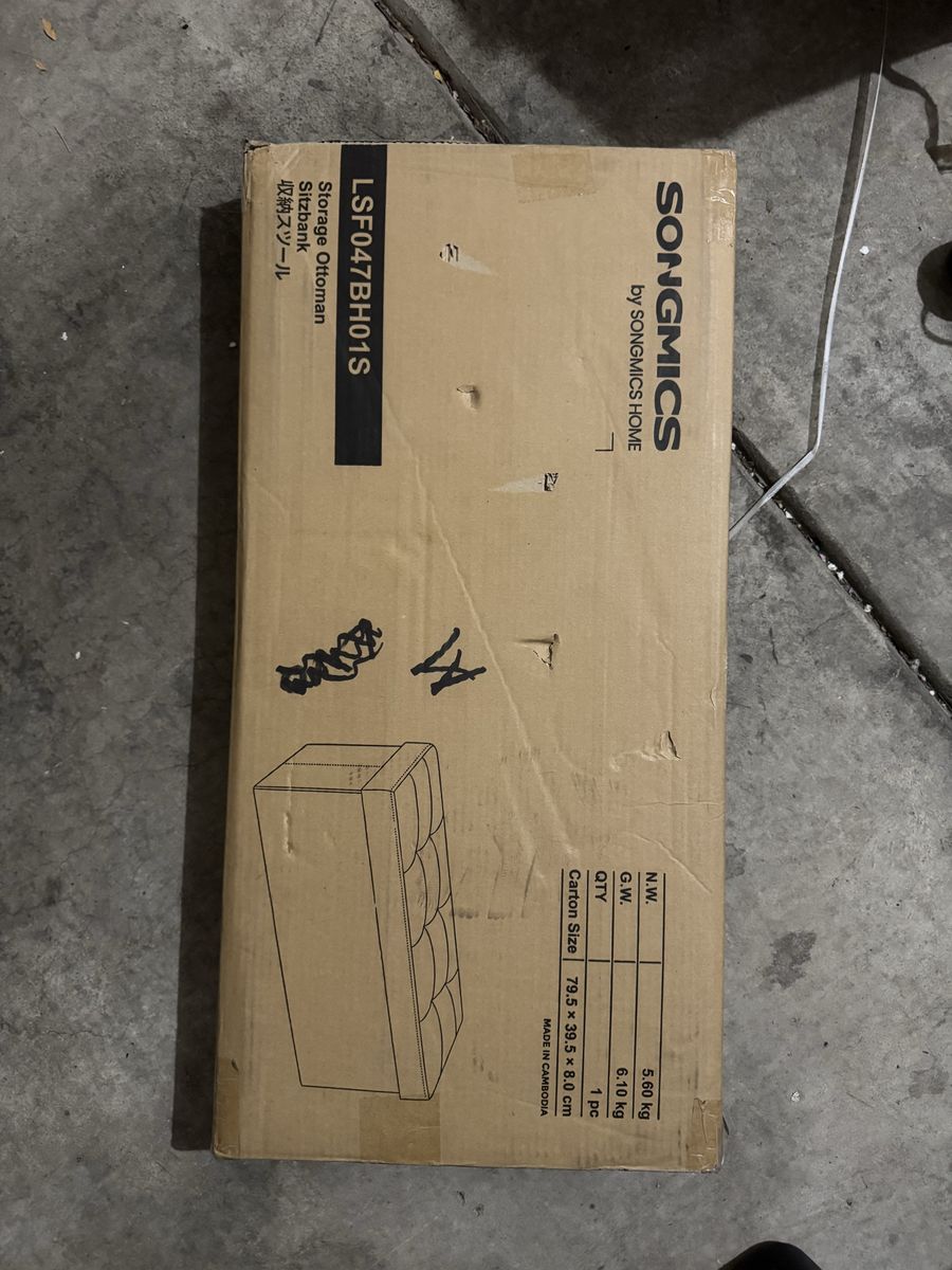 Black Storage Ottoman