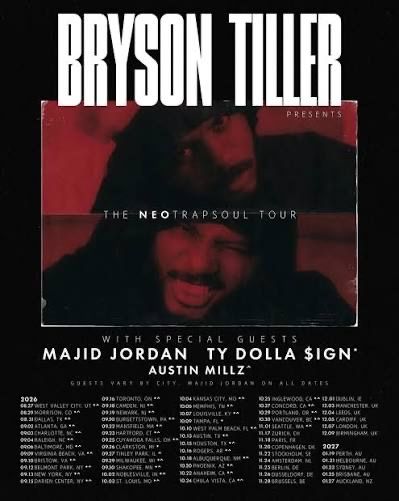 Bryson Tiller with Majid Jordan and Ty Dolla Sign at UFCUA Box Suite 7
