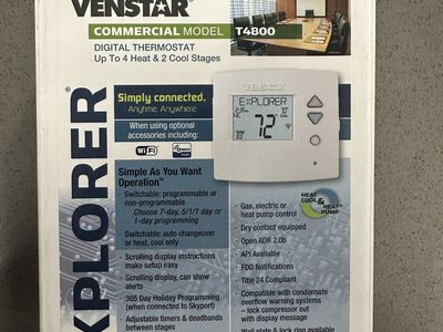 Venstar T4800 Explorer Commercial Digital Thermostat - 4 Heat/2 Cool Stages, Wi-Fi Compatible