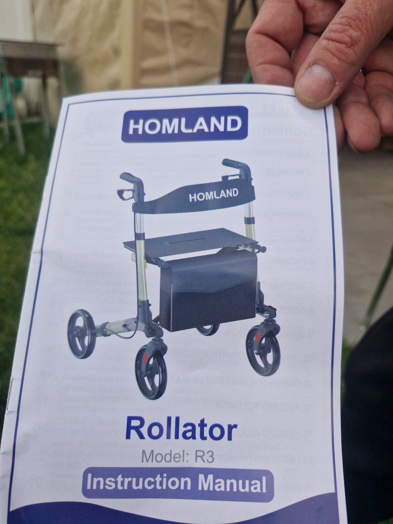 HOMLAND Rollator Walker R3-BK – New in Box #261