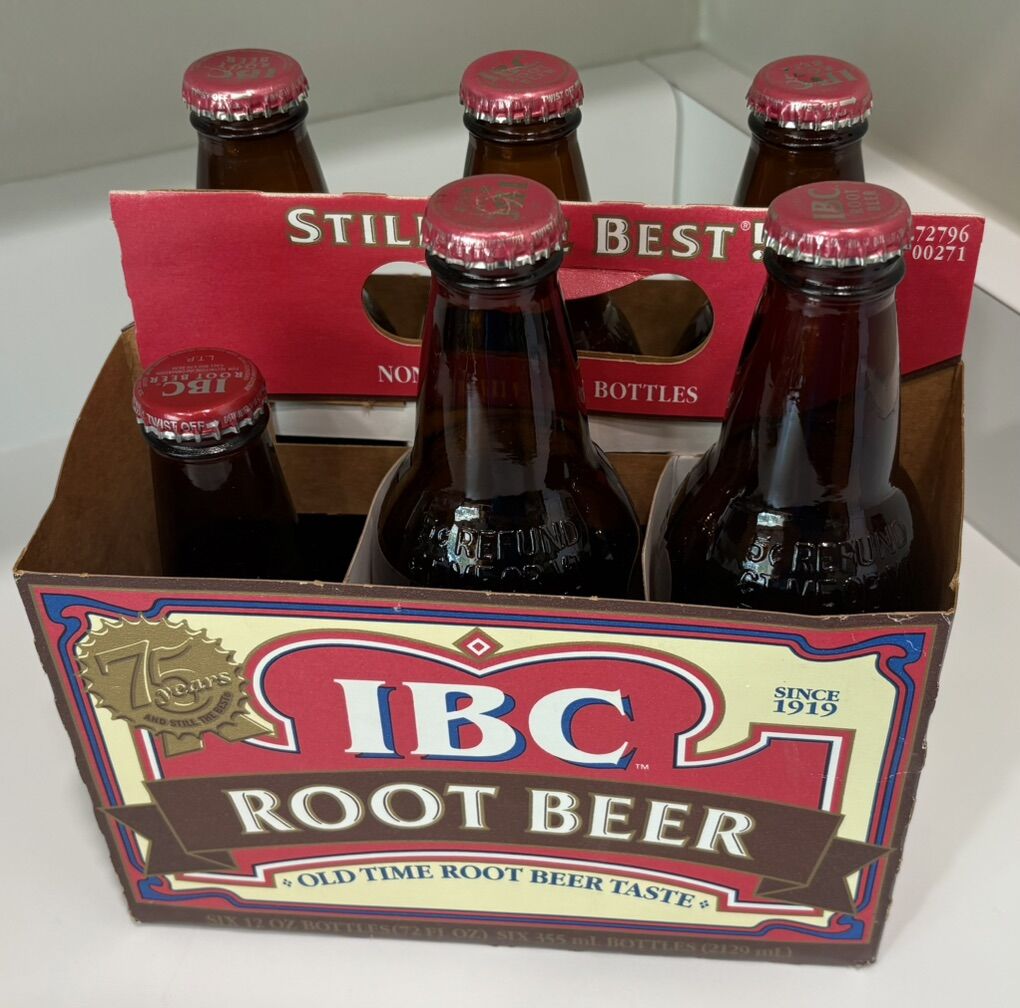 Vintage IBC Rootbeer Embossed Glass Bottles