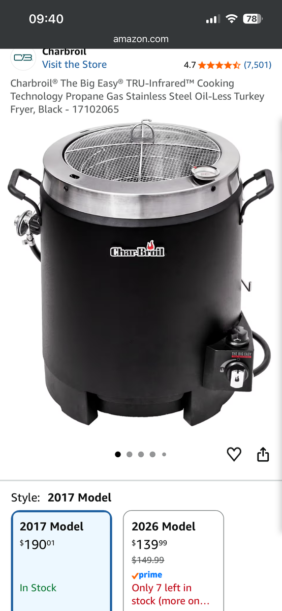 Charbroil® The Big Easy® TRU-Infrared™ Cooking Technology Propane Gas Stainless Steel Oil-Less Turkey Fryer, Black - 17102065