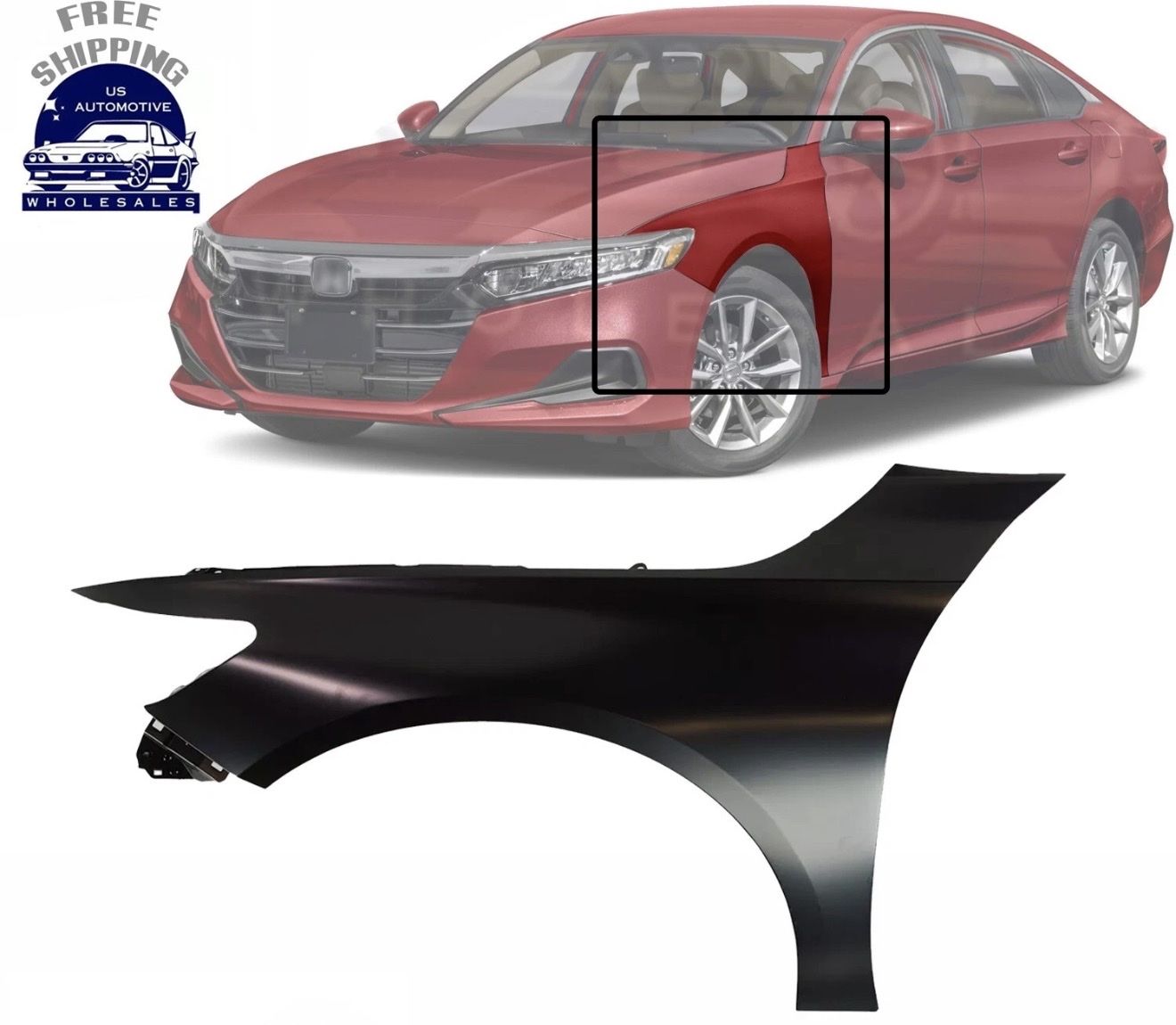 Honda Accord Fender 2018-2022 Front left driver Side Primed Steel New Aftermarket