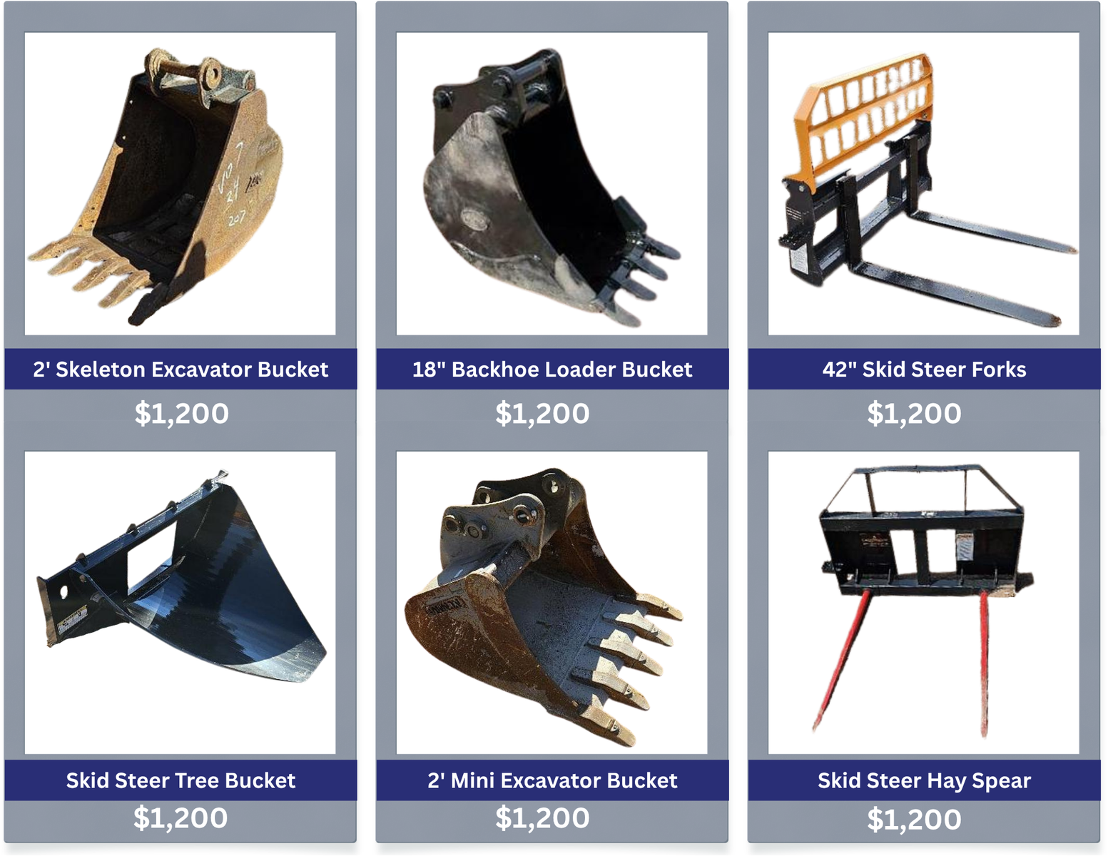Excavator, Skid Steer, and Backhoe Attachments