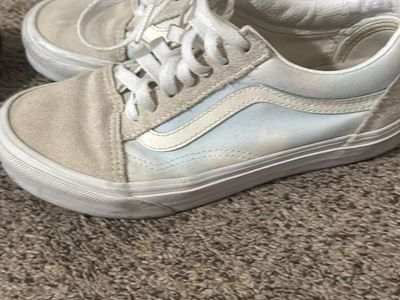 Vans Old Skool Suede Canvas Low Top Sneakers Women's 7.5 Light Blue/White