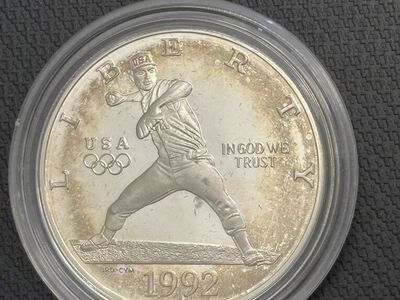 1992 US Commem. $1 Baseball In Olympics Coin
