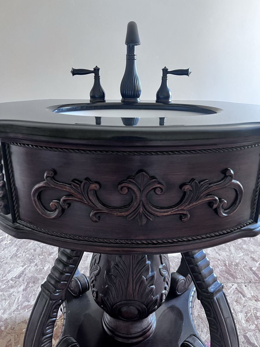 Home Decorators Chelsea 31" Round Pedestal Bathroom Vanity & Faucet Set
