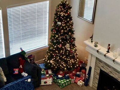 9’ Slim Yuletide Pine Artificial Christmas Tree – Unlit