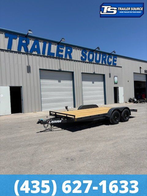 7x16 Lamar CE Flatbed Car Hauler Trailer - 7K GVWR - Dovetail