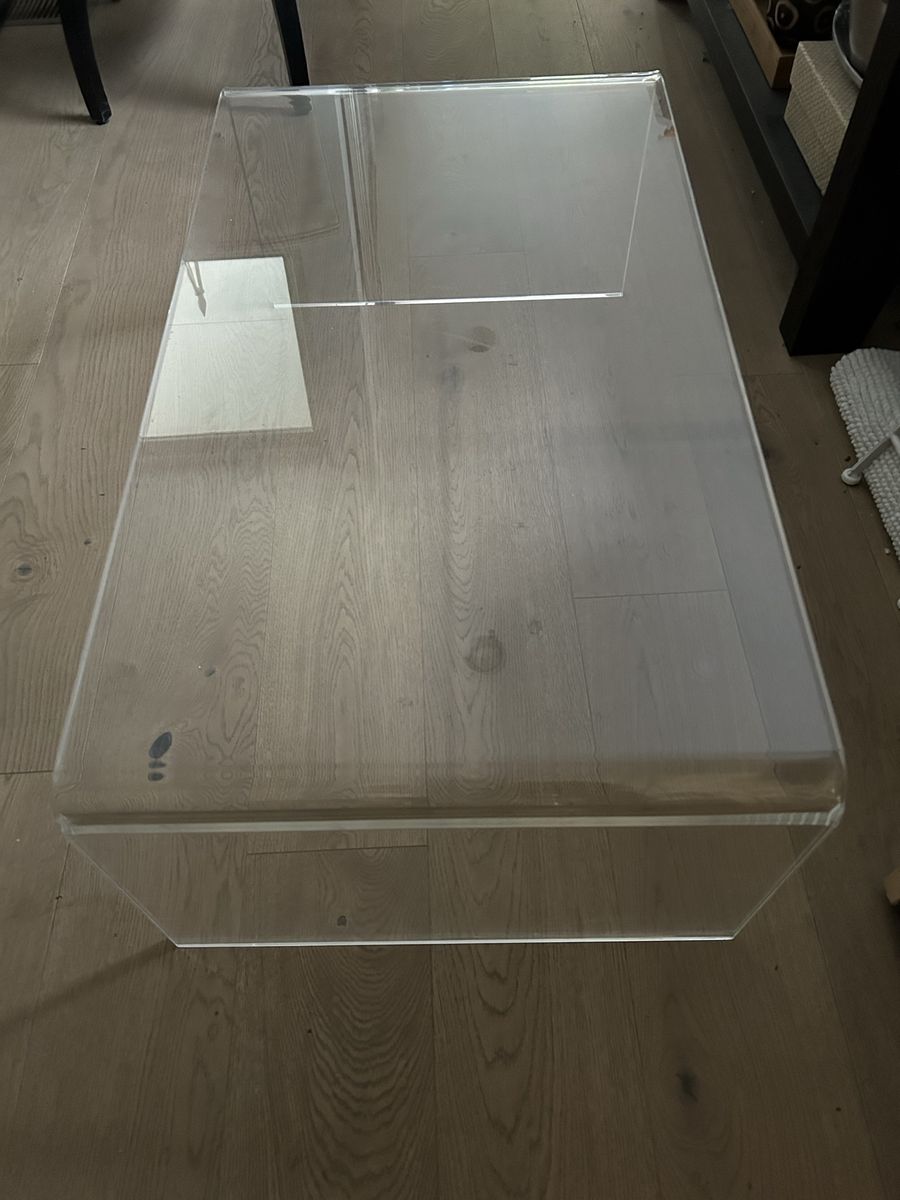 Modern Clear Acrylic Waterfall Coffee Table