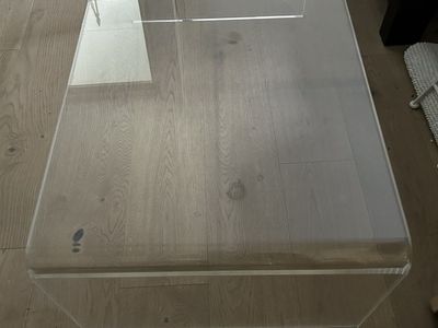Modern Clear Acrylic Waterfall Coffee Table