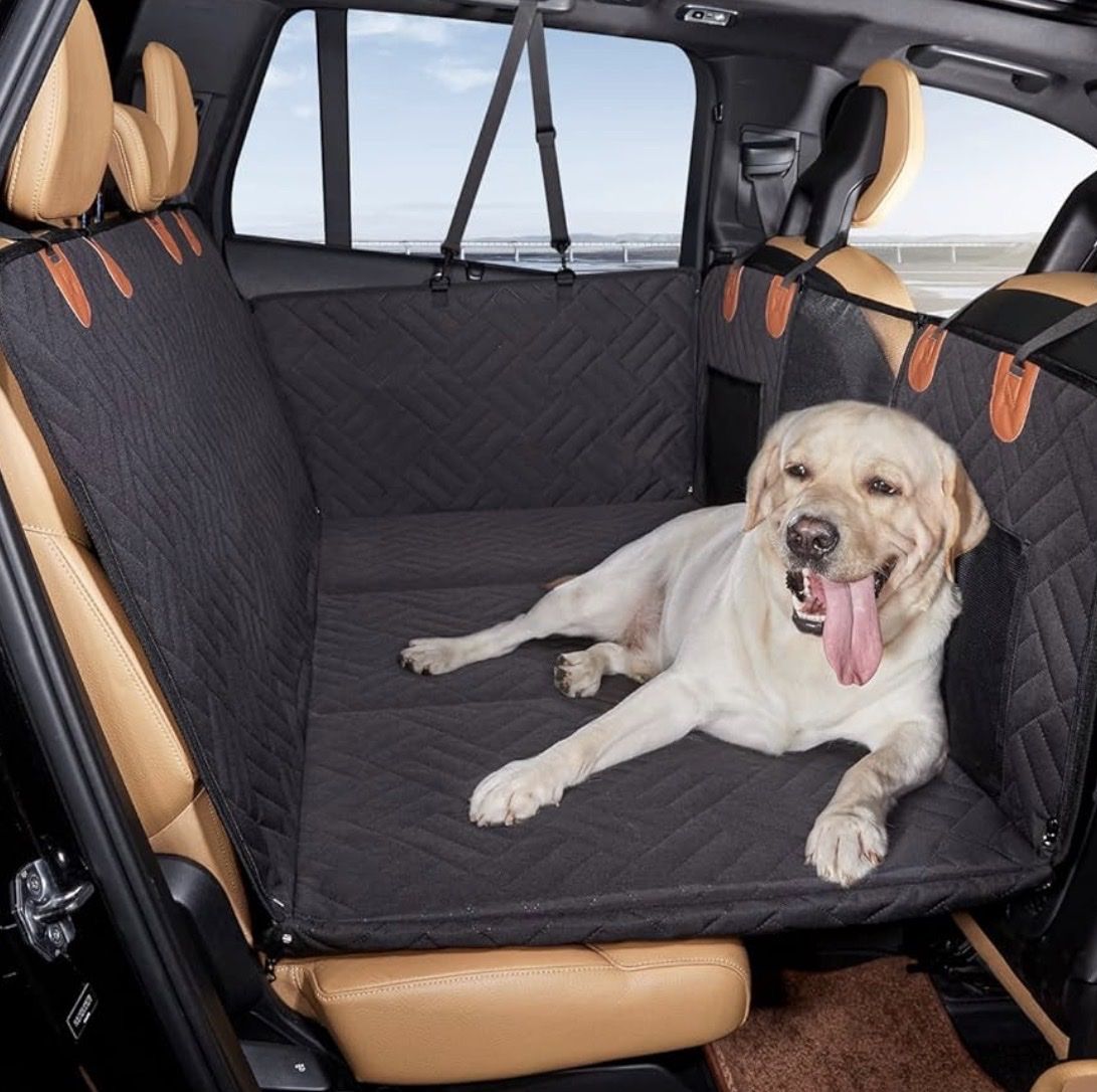 Quilted Waterproof Pet Car Seat Cover Hammock for Dogs, Black, Fits Most Cars, SUVs, Trucks - brand new