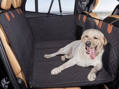 Quilted Waterproof Pet Car Seat Cover Hammock for Dogs, Black, Fits Most Cars, SUVs, Trucks - brand new