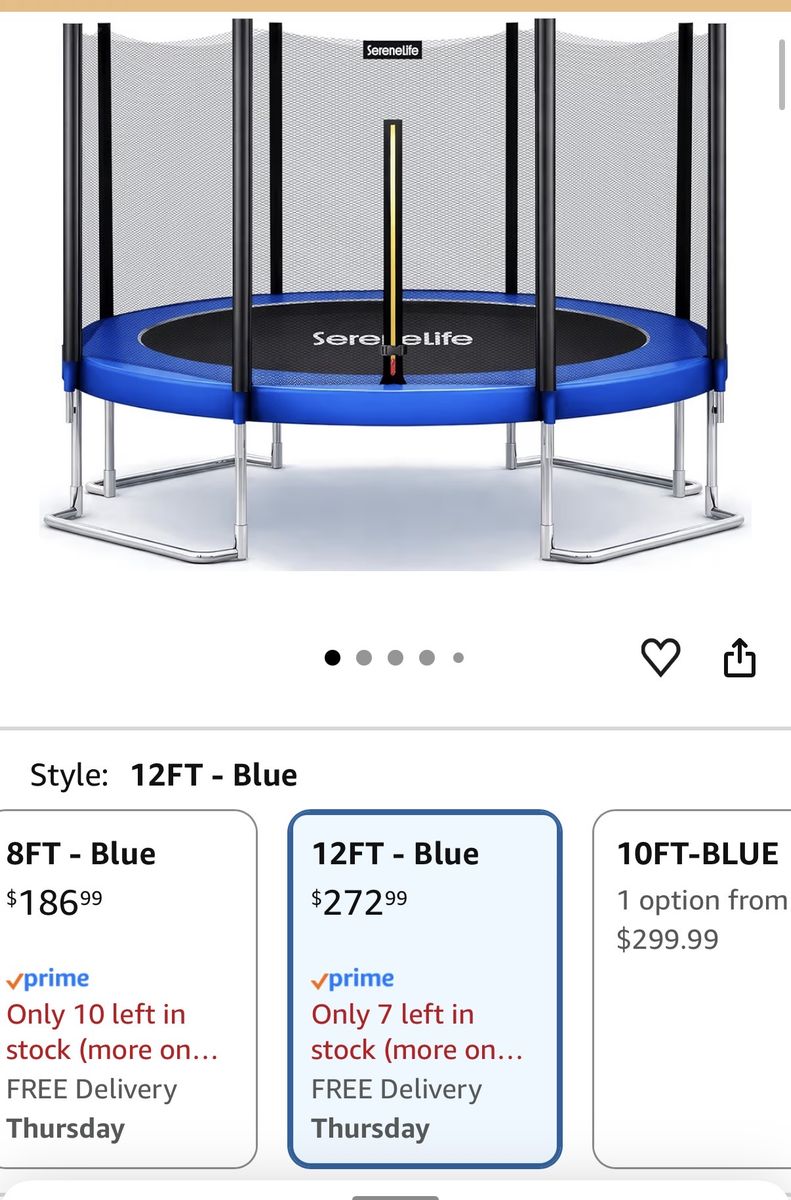 12’ Serenelife Trampoline with Enclosure