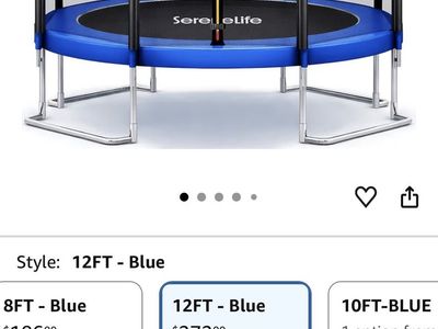 12’ Serenelife Trampoline with Enclosure