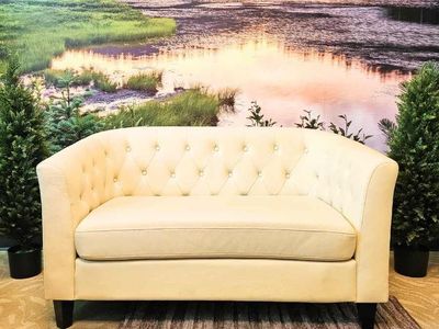 Elegant Tufted Loveseat – Perfect for Weddings, Apartments, Studios & Cozy Spaces