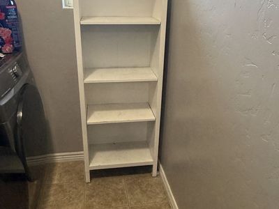White 5-Shelf Wooden Bookcase
