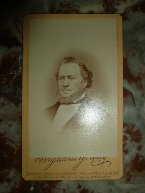 Photograph of Prophet Brigham Young by 1870's C. R. Savage CDV -LDS Collectable-Rare