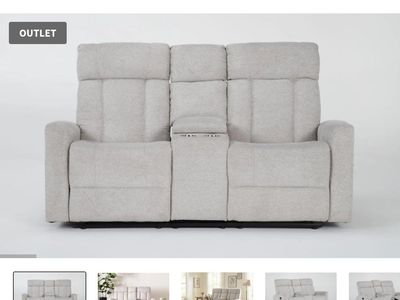 Like-New Reclining Loveseat w/ Console Cup Holders - Moving Sale