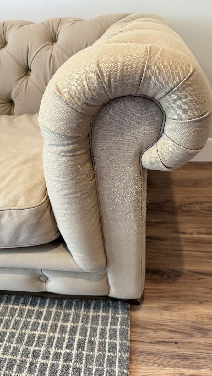 Restoration hardware tufted couch 