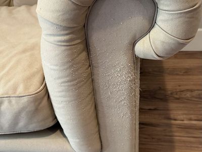Restoration hardware tufted couch