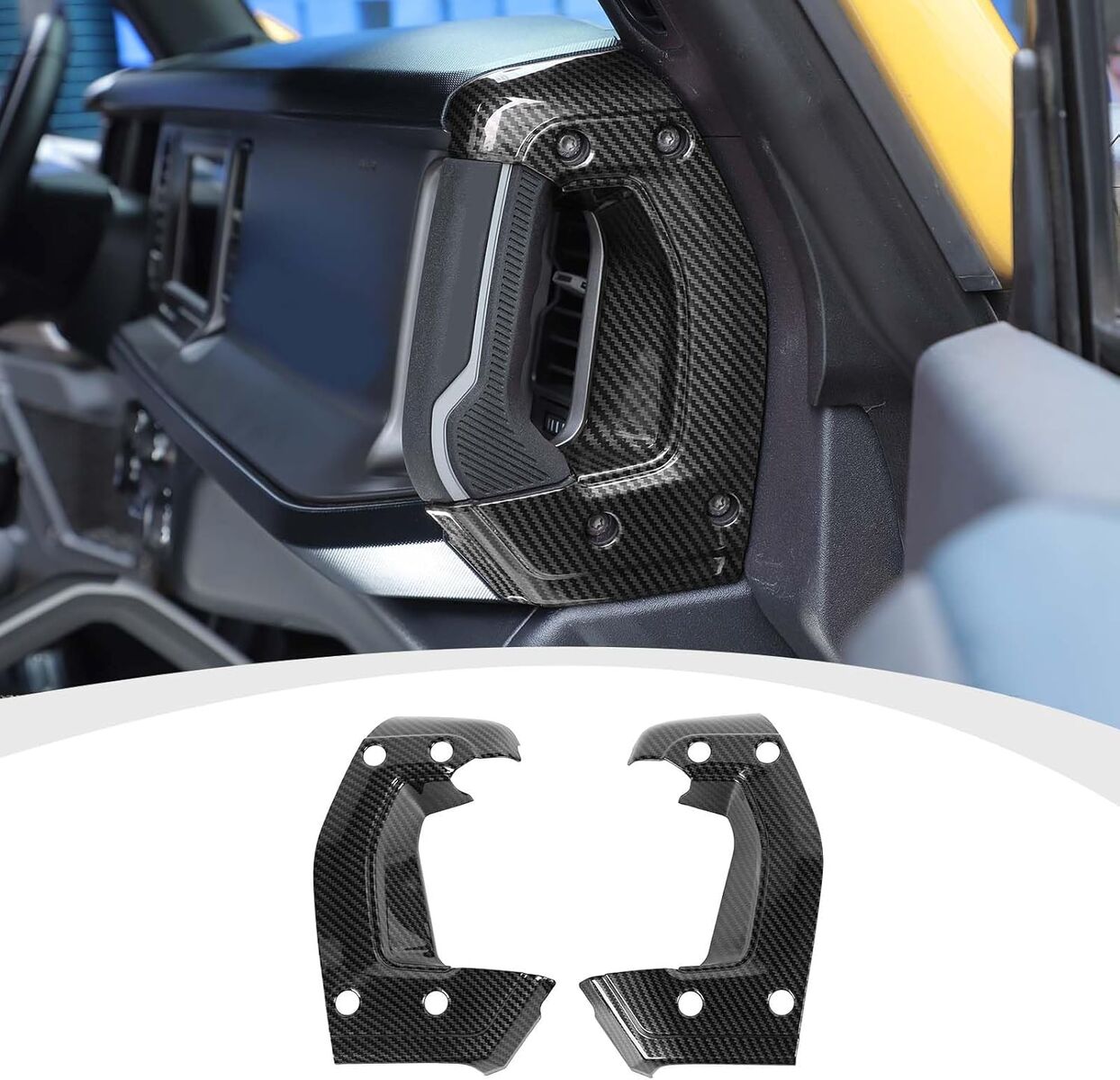 2021-2023 Ford Bronco Carbon Fiber Side Grab Handle Cover Trim
