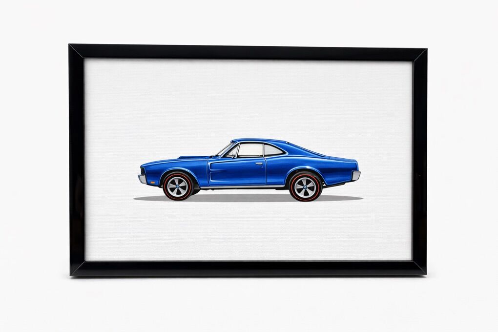 Redline Hotwheels Inspired 4x6 Framed Digital Art