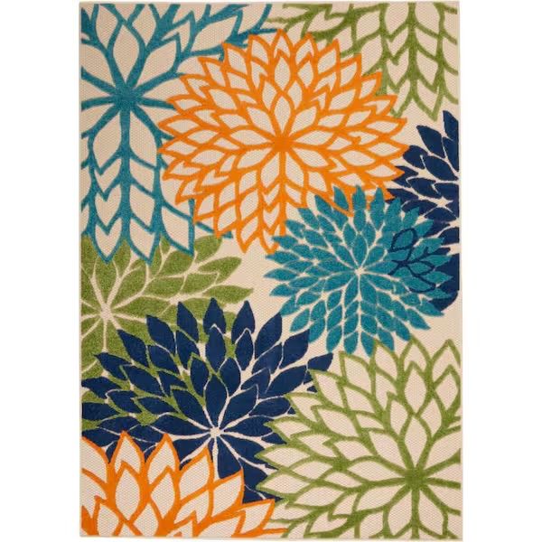 Aloha Multicolor 6' x 9' Floral Indoor/Outdoor
