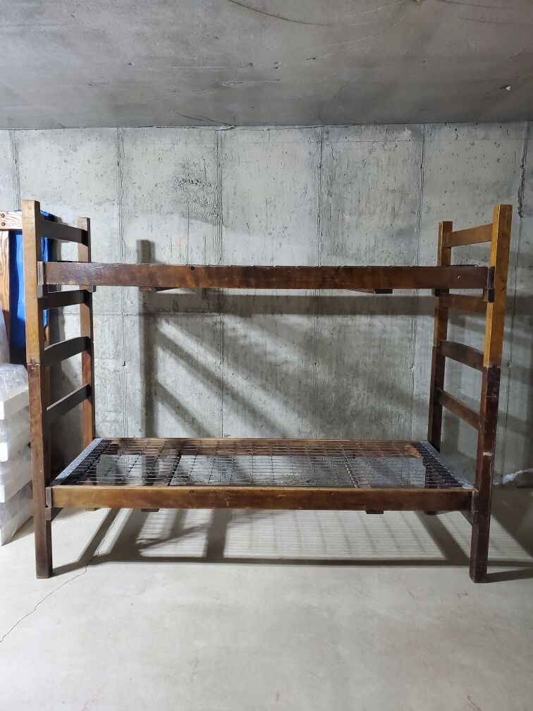 World War II U.S. Army Wooden Bunk Bed
