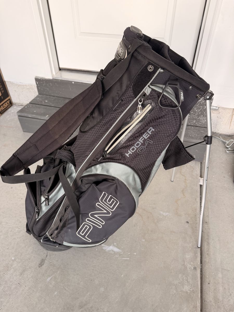 Ping Hoofer C-1 Stand Golf Bag - Black/Grey, Lightweight with Multiple Pockets