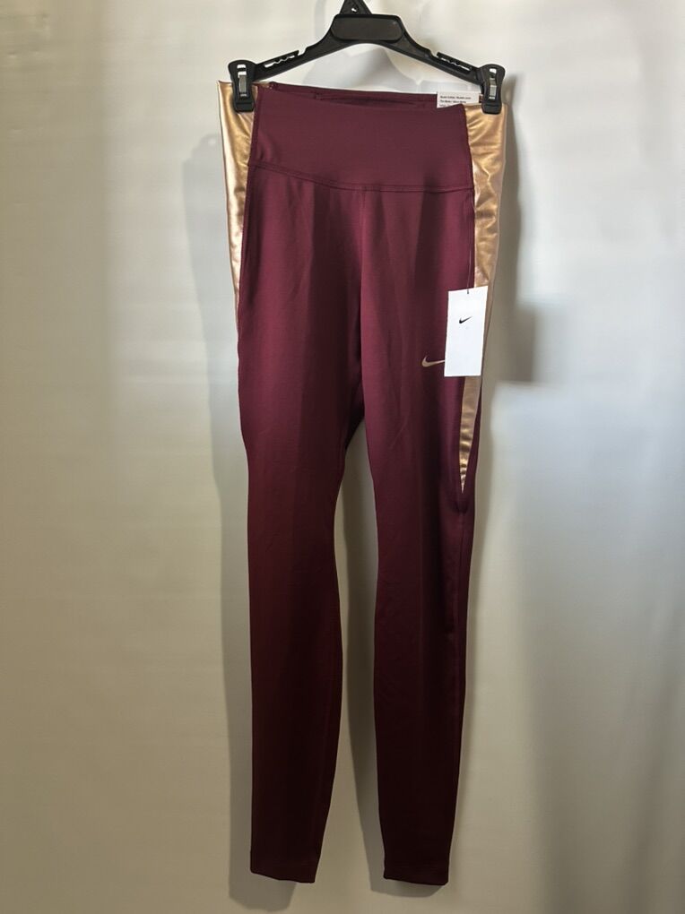 New Nike Leggings Sz S Maroon & Gold