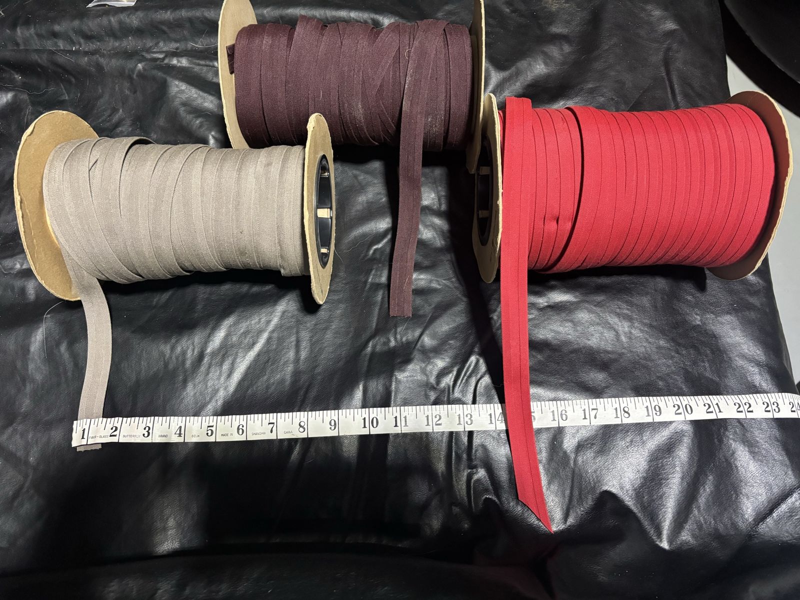 Bulk Bias Tape Rolls - Gray, Burgundy, Red - Craft & Sewing Supplies
