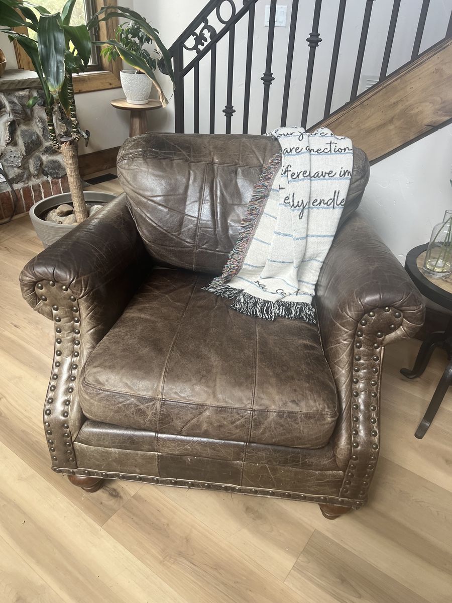 Brown Leather Sofa Chair