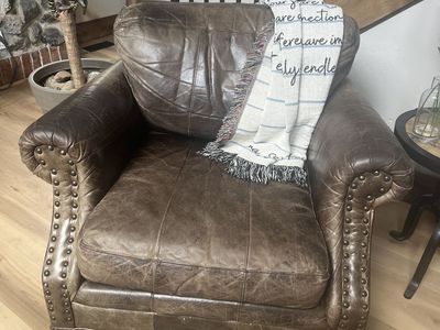 Brown Leather Sofa Chair